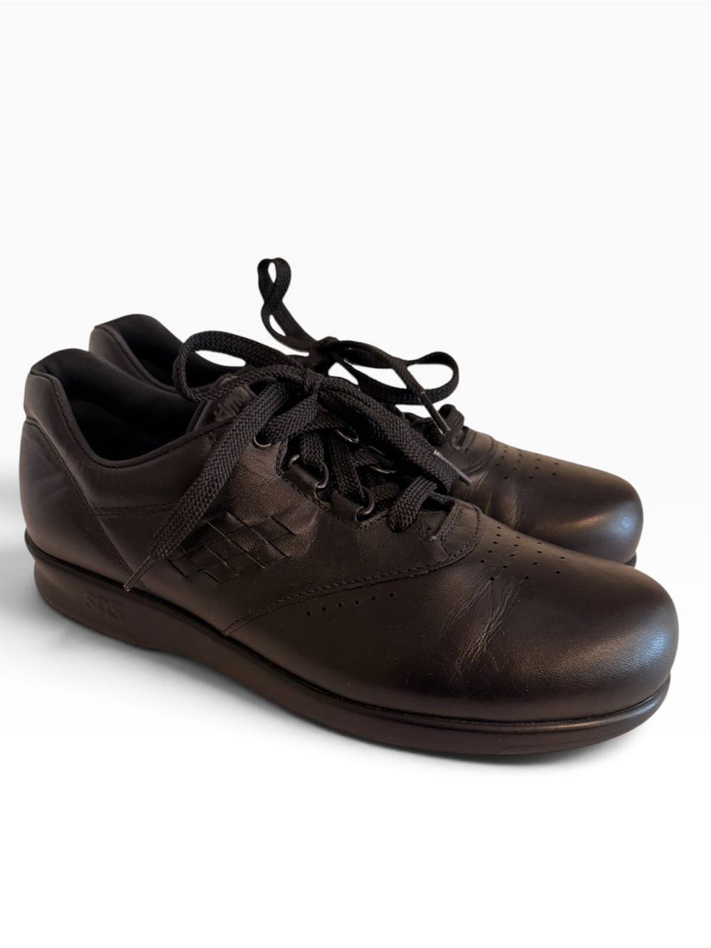 SAS Black Leather "Free Time" Lace-Up Walking Shoes 7.5 Slim NEW